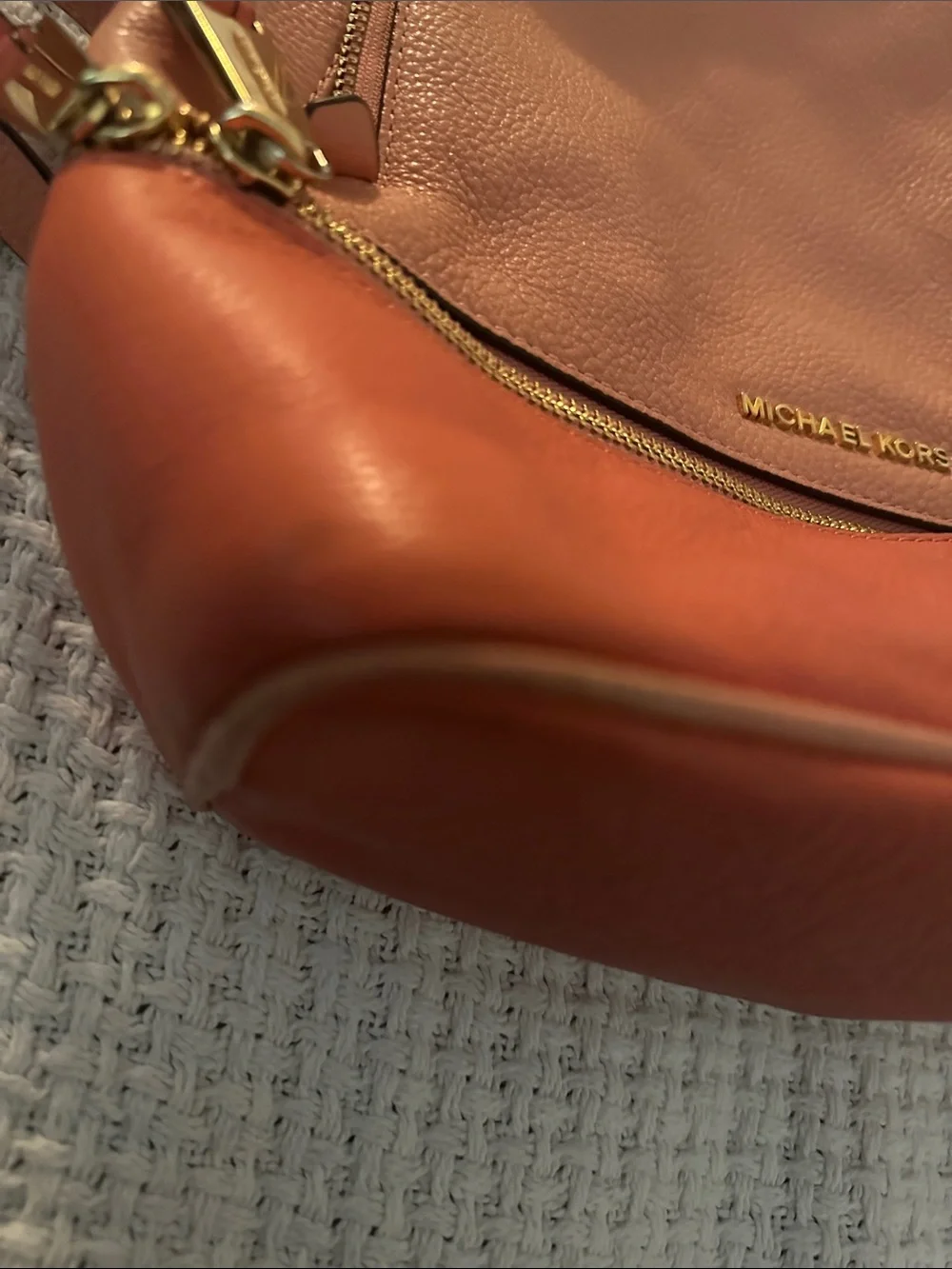 Michael Kors Leather Backpack in Two-Tone peach Orange